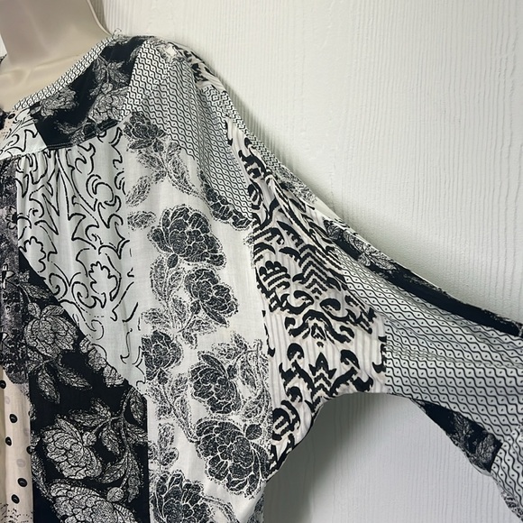 Anthropologie - Maeve Linden Floral Patchwork Dolman Button Down Blouse Size SM - Picture 7 of 12